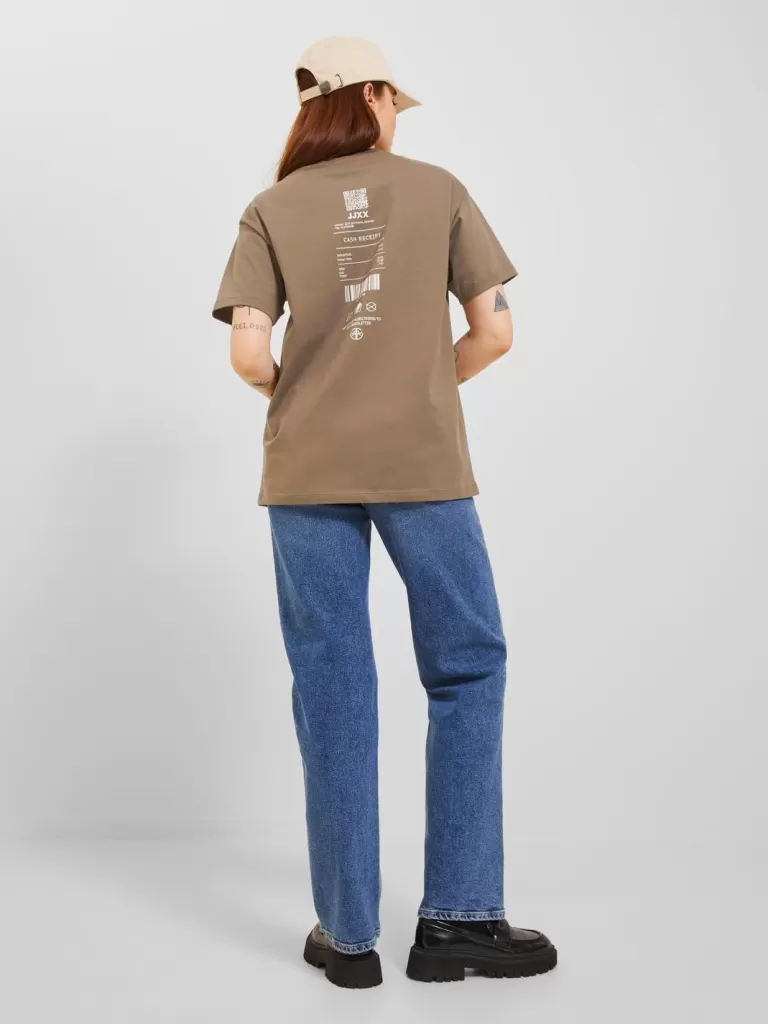 JACK & JONES Topy^JXOLIVIA T-shirt Brązowy