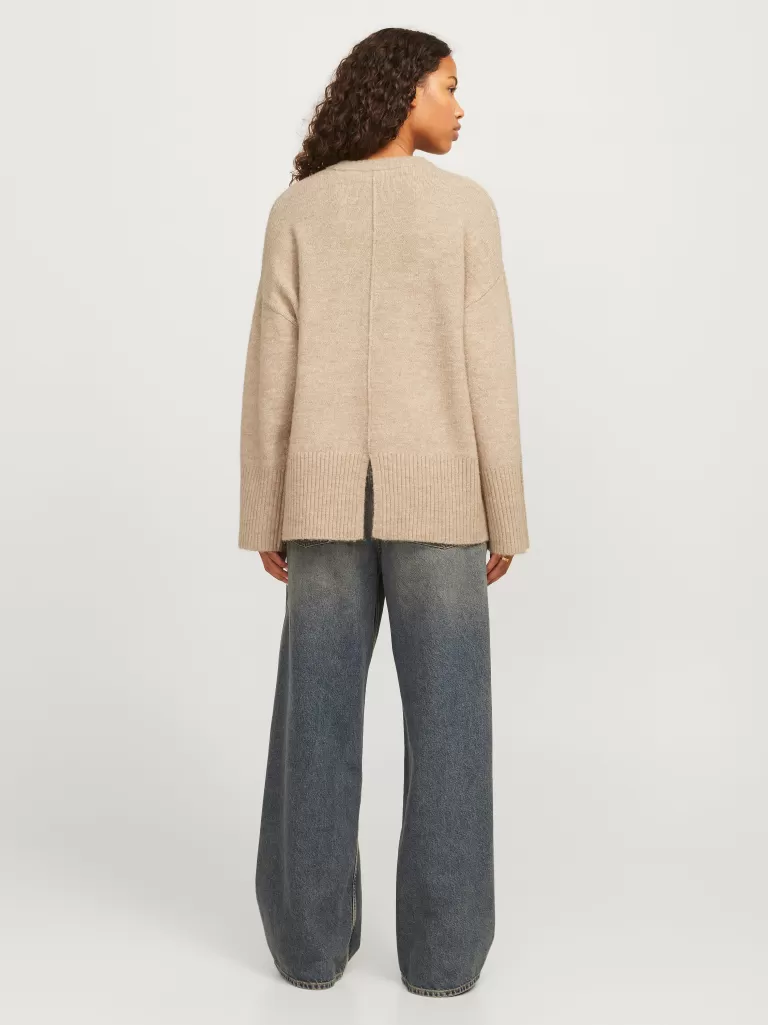 JACK & JONES Swetry^JXOLLIE Sweter wkładany przez głowę Beżowy
