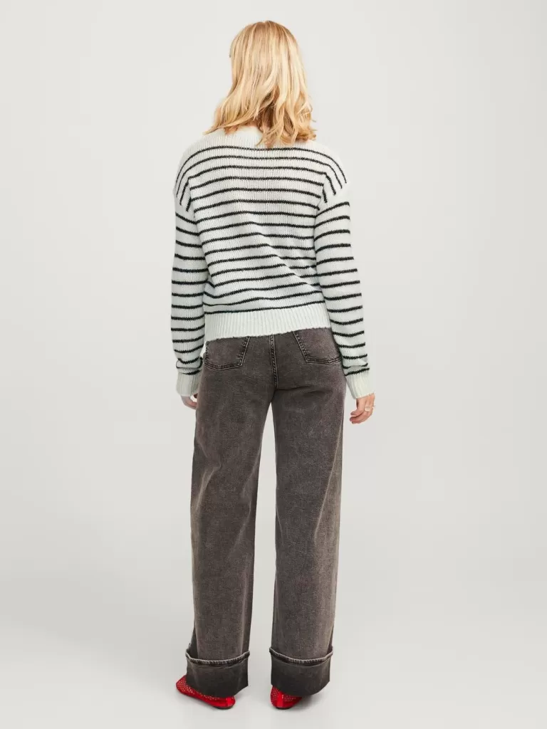 JACK & JONES Swetry^JXPENELOPE Sweter wkładany przez głowę Biały