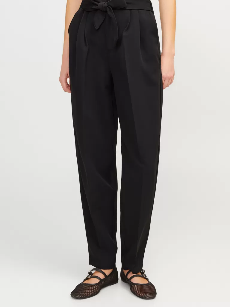JACK & JONES Spodnie^JXPETRA Spodnie paperbag Czarny