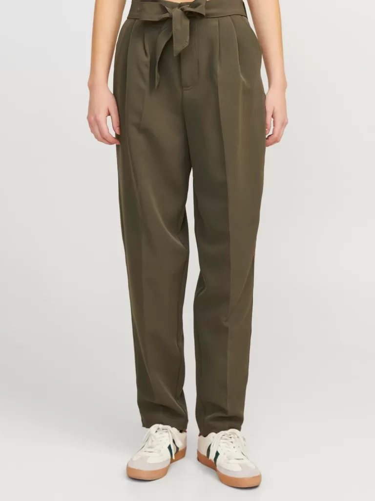 JACK & JONES Spodnie^JXPETRA Spodnie paperbag Zielony