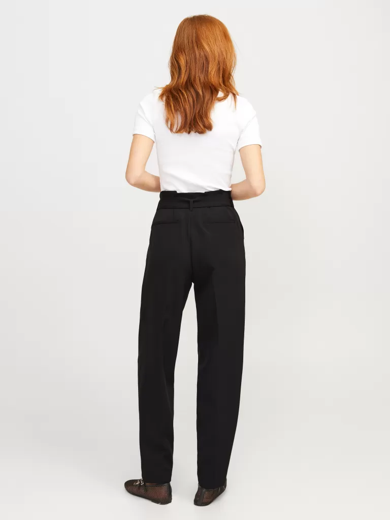 JACK & JONES Spodnie^JXPETRA Spodnie paperbag Czarny