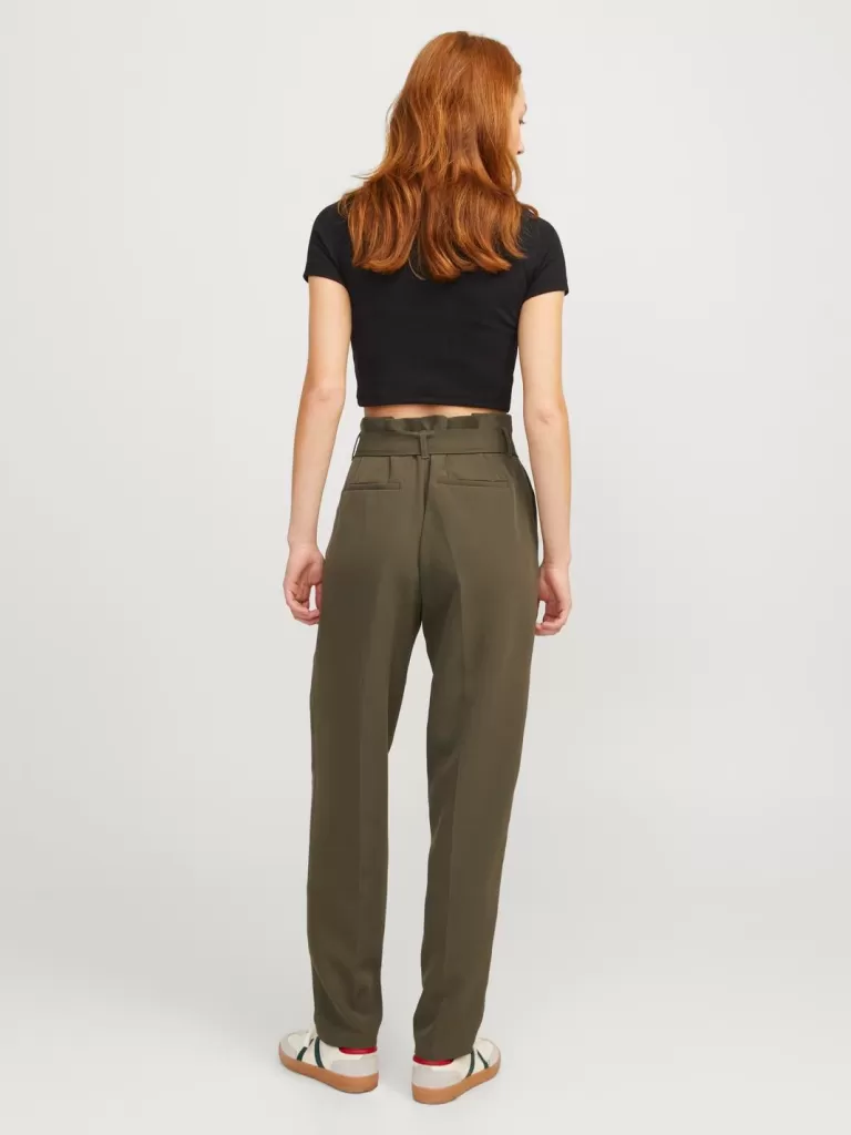 JACK & JONES Spodnie^JXPETRA Spodnie paperbag Zielony