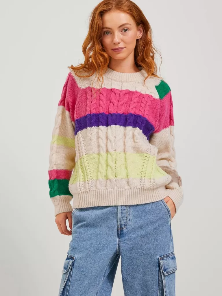 JACK & JONES Swetry^JXRACHEL Sweter wkładany przez głowę Beżowy