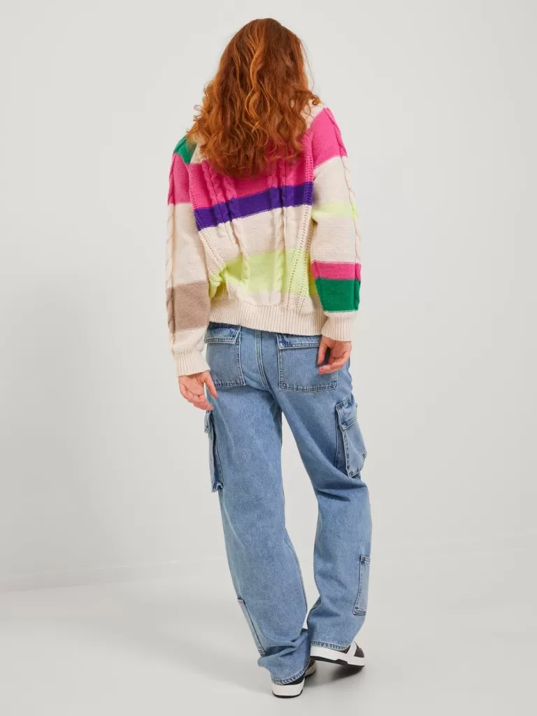 JACK & JONES Swetry^JXRACHEL Sweter wkładany przez głowę Beżowy
