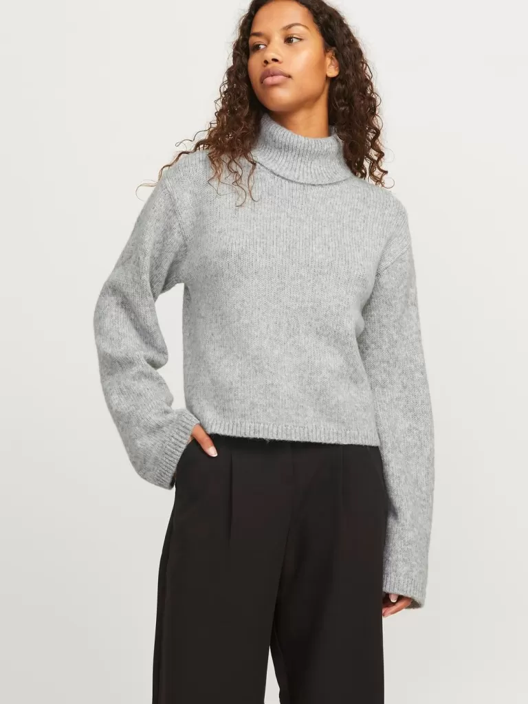 JACK & JONES Swetry^JXROSANNA Sweter wkładany przez głowę Szary