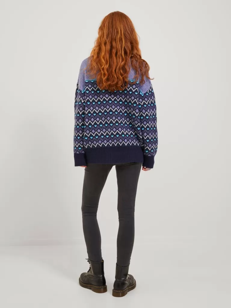 JACK & JONES Swetry^JXRUPA Sweter wkładany przez głowę Fioletowy