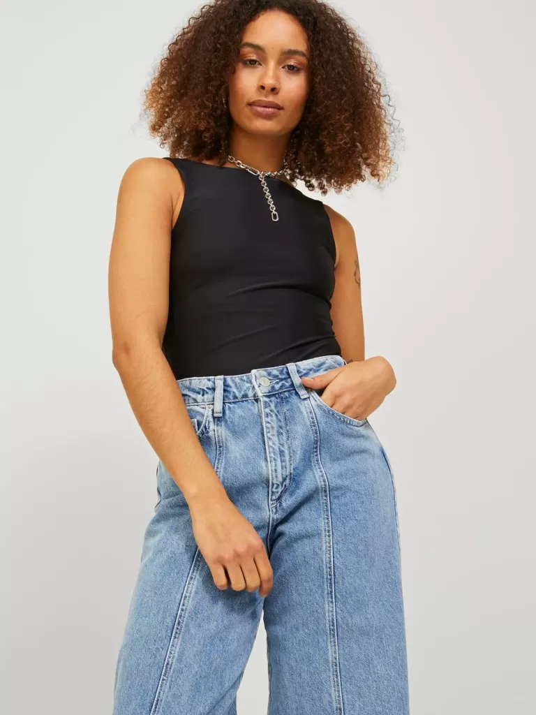 JACK & JONES Topy^JXSAGA Koszulka bokserka Czarny