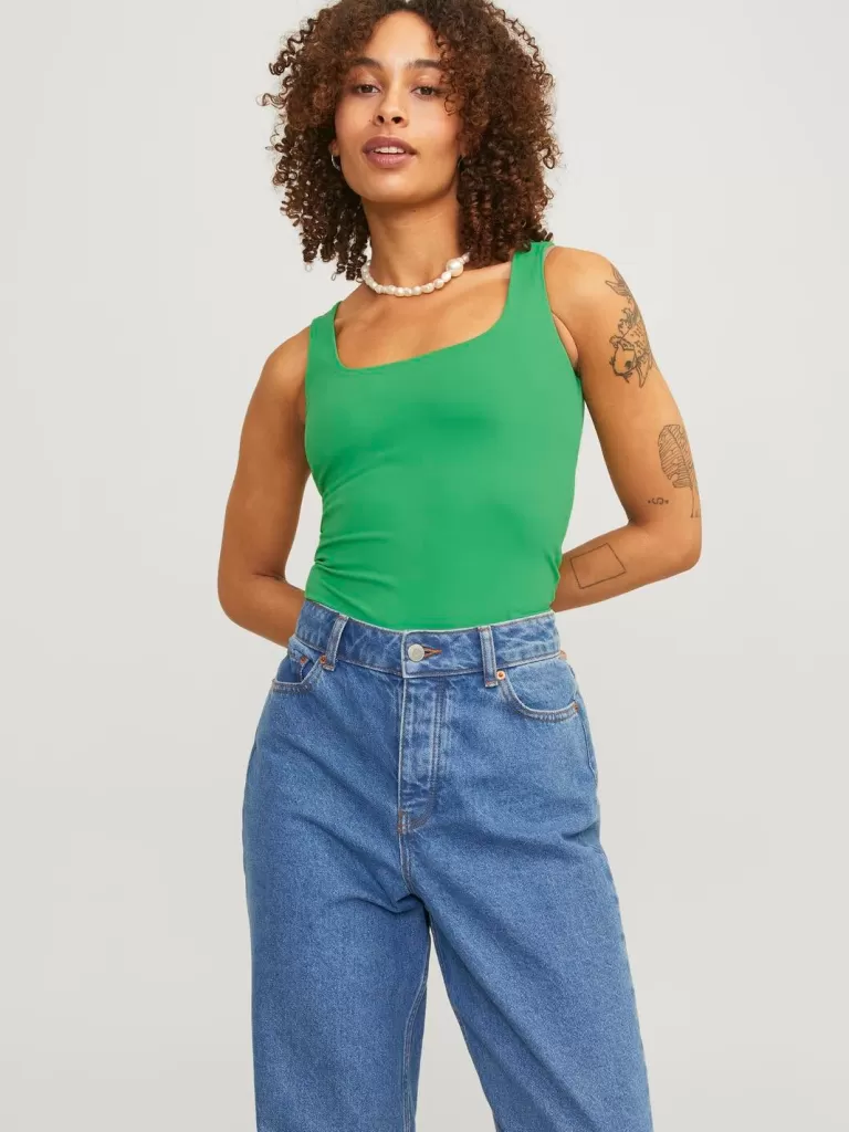 JACK & JONES Topy^JXSAGA Koszulka bokserka Zielony