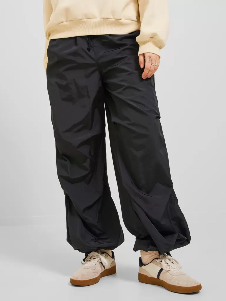 JACK & JONES Spodnie^JXSALLY Spodnie spadochronowe Czarny