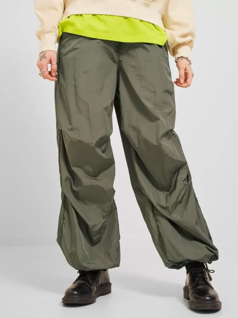 JACK & JONES Spodnie^JXSALLY Spodnie spadochronowe Zielony