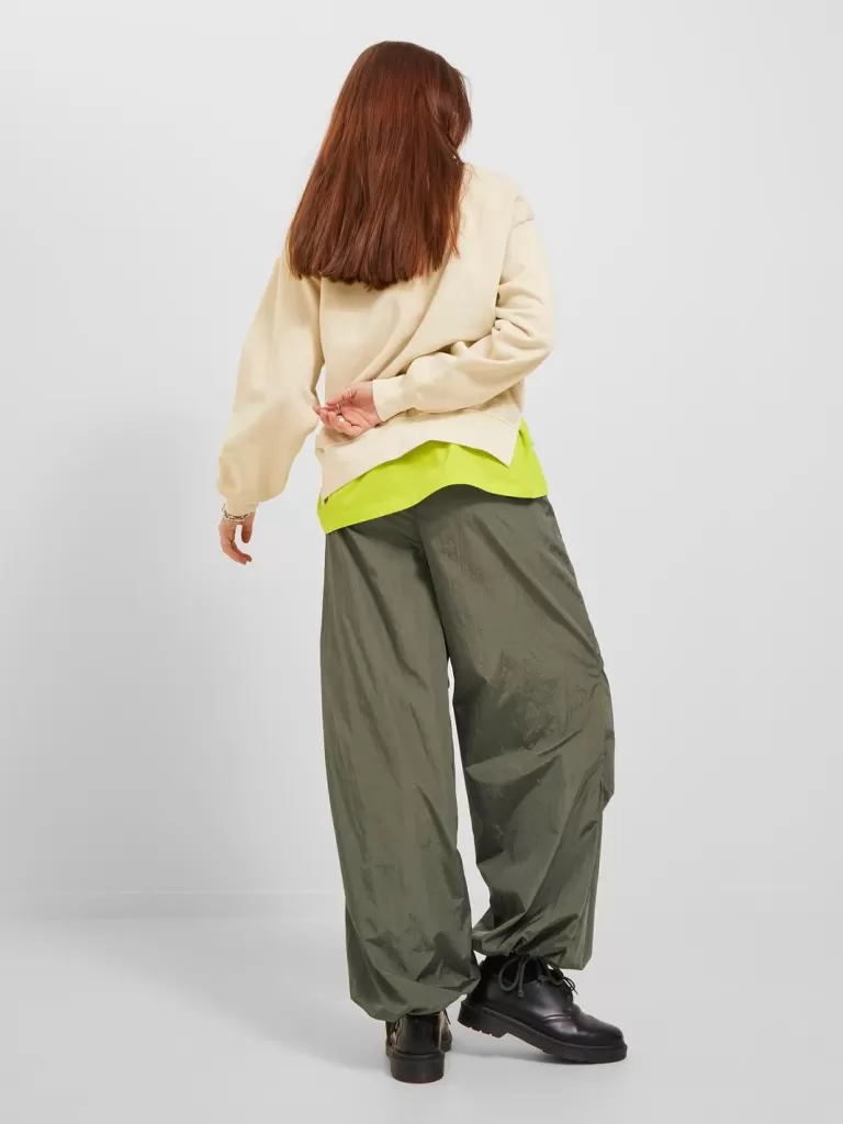 JACK & JONES Spodnie^JXSALLY Spodnie spadochronowe Zielony