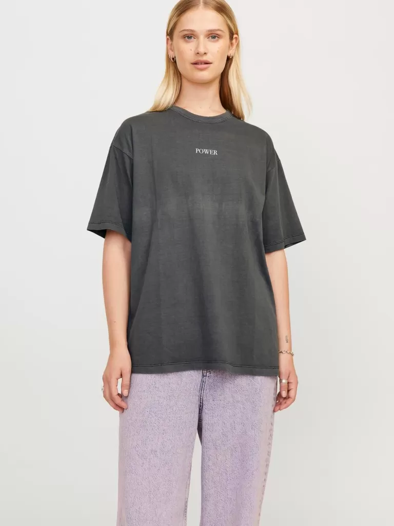 JACK & JONES Topy^JXSANDRA T-shirt Szary