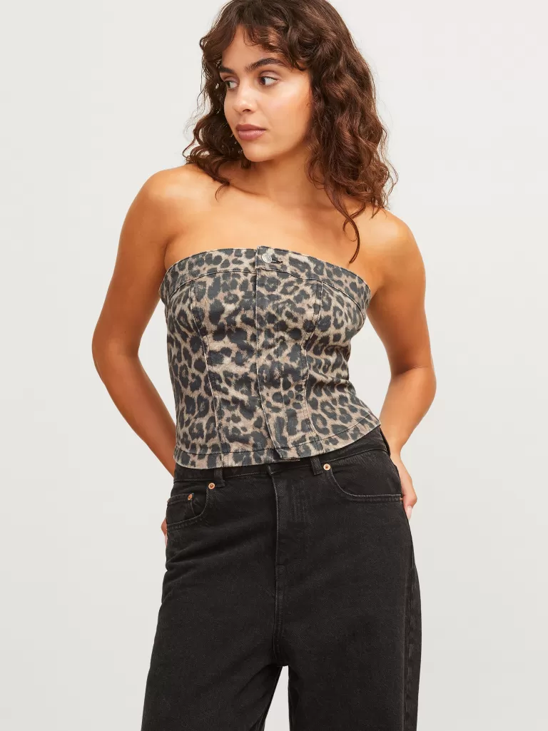 JACK & JONES Topy^JXSARAH Góra Brązowy