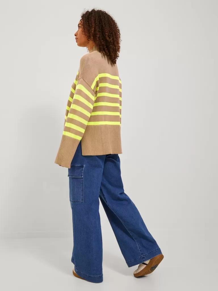JACK & JONES Swetry^JXSIA Sweter wkładany przez głowę Beżowy