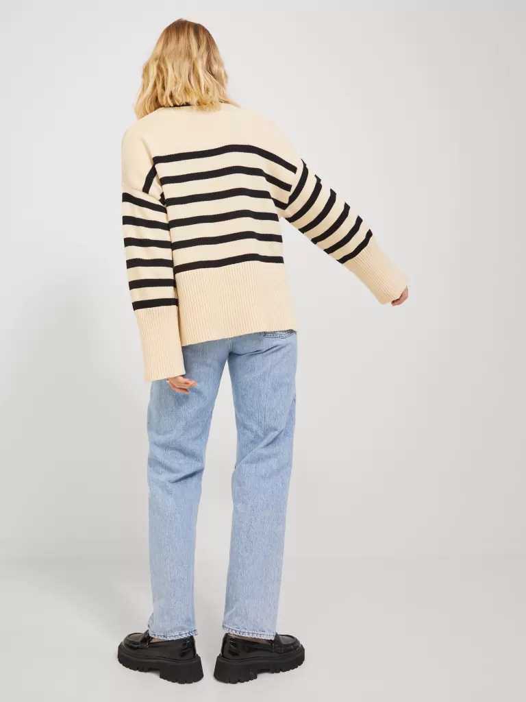 JACK & JONES Swetry^JXSIA Sweter wkładany przez głowę Biały
