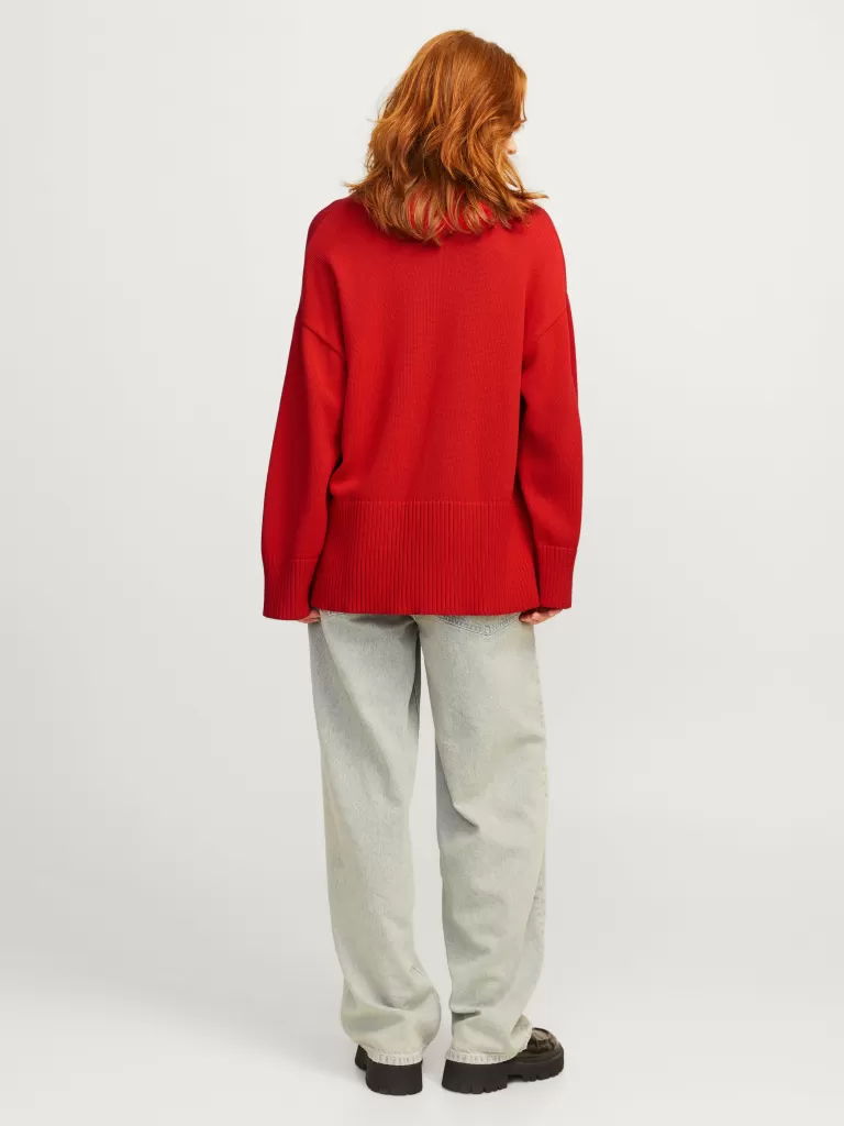 JACK & JONES Swetry^JXSIANA Sweter wkładany przez głowę Czerwony