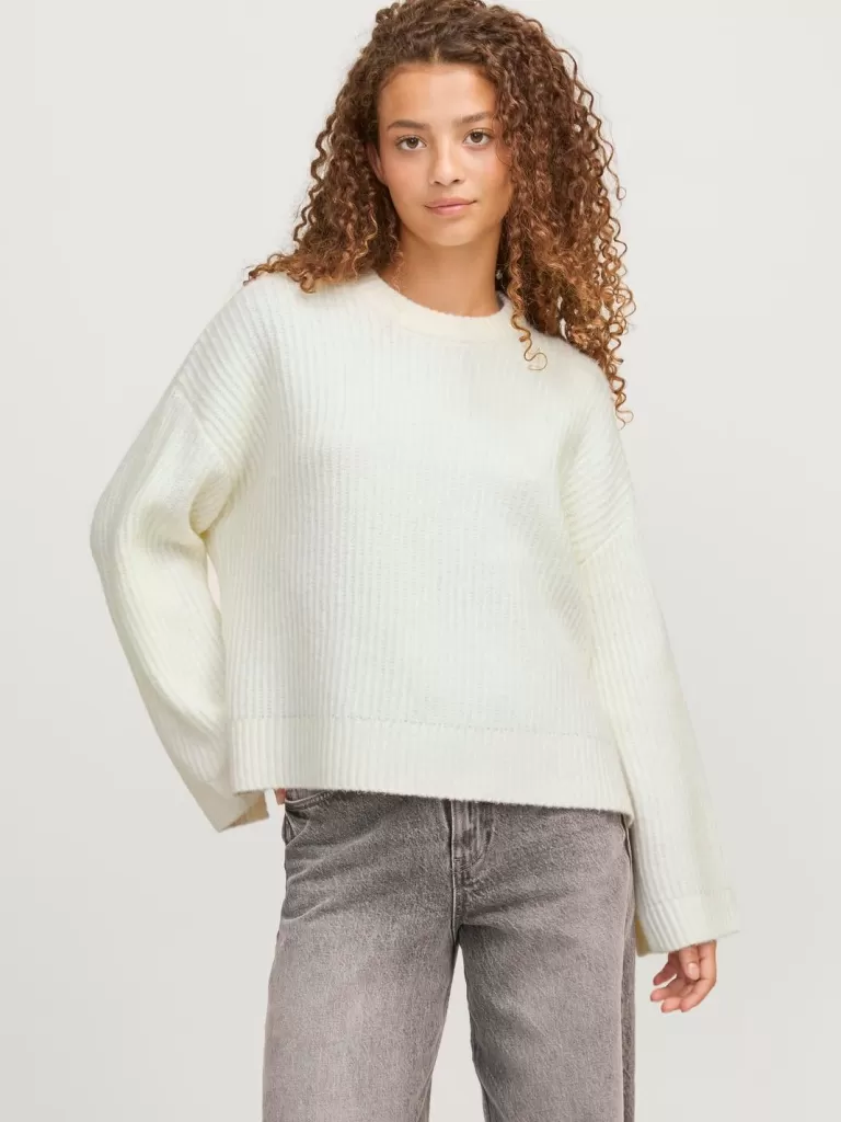 JACK & JONES Swetry^JXSIGGA Sweter wkładany przez głowę Biały