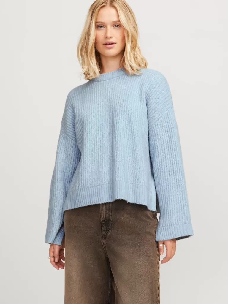 JACK & JONES Swetry^JXSIGGA Sweter wkładany przez głowę Niebieski