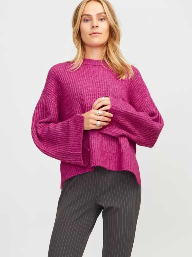 JACK & JONES Swetry^JXSIGGA Sweter wkładany przez głowę Fioletowy