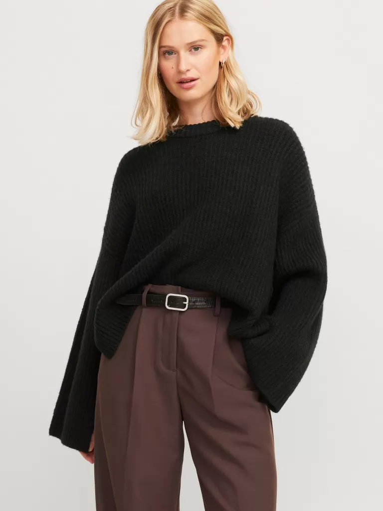 JACK & JONES Swetry^JXSIGGA Sweter wkładany przez głowę Czarny