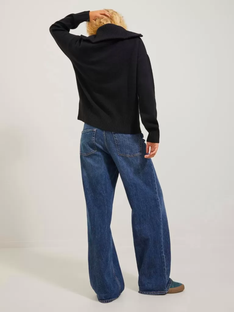 JACK & JONES Swetry^JXSIKA Krótki suwak Czarny