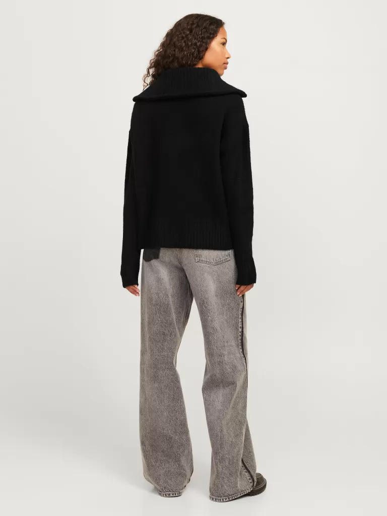 JACK & JONES Swetry^JXSIKO Sweter wkładany przez głowę Czarny