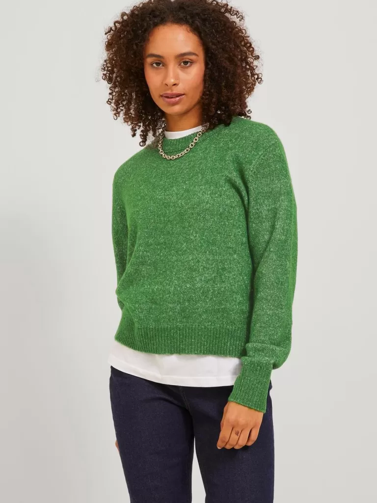 JACK & JONES Swetry^JXSILINE Sweter wkładany przez głowę Zielony