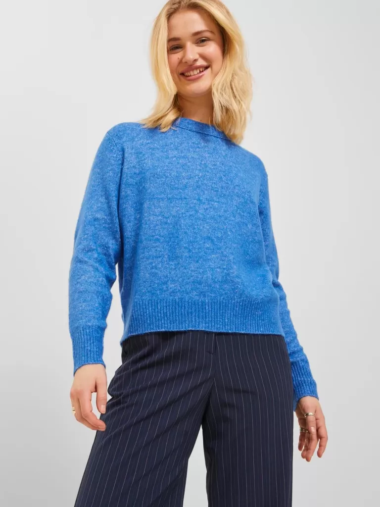 JACK & JONES Swetry^JXSILINE Sweter wkładany przez głowę Niebieski