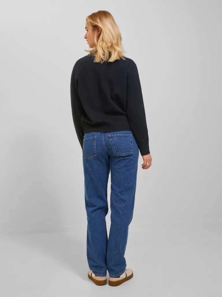 JACK & JONES Swetry^JXSILINE Sweter wkładany przez głowę Czarny