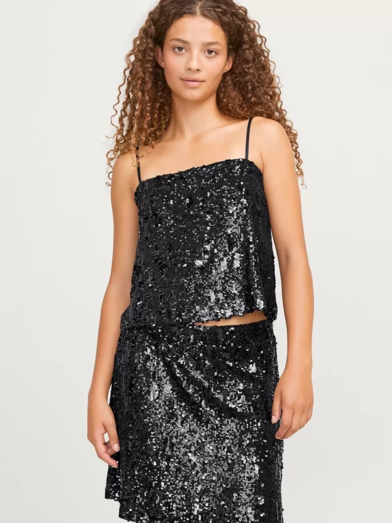 JACK & JONES Topy^JXTARA Góra Czarny