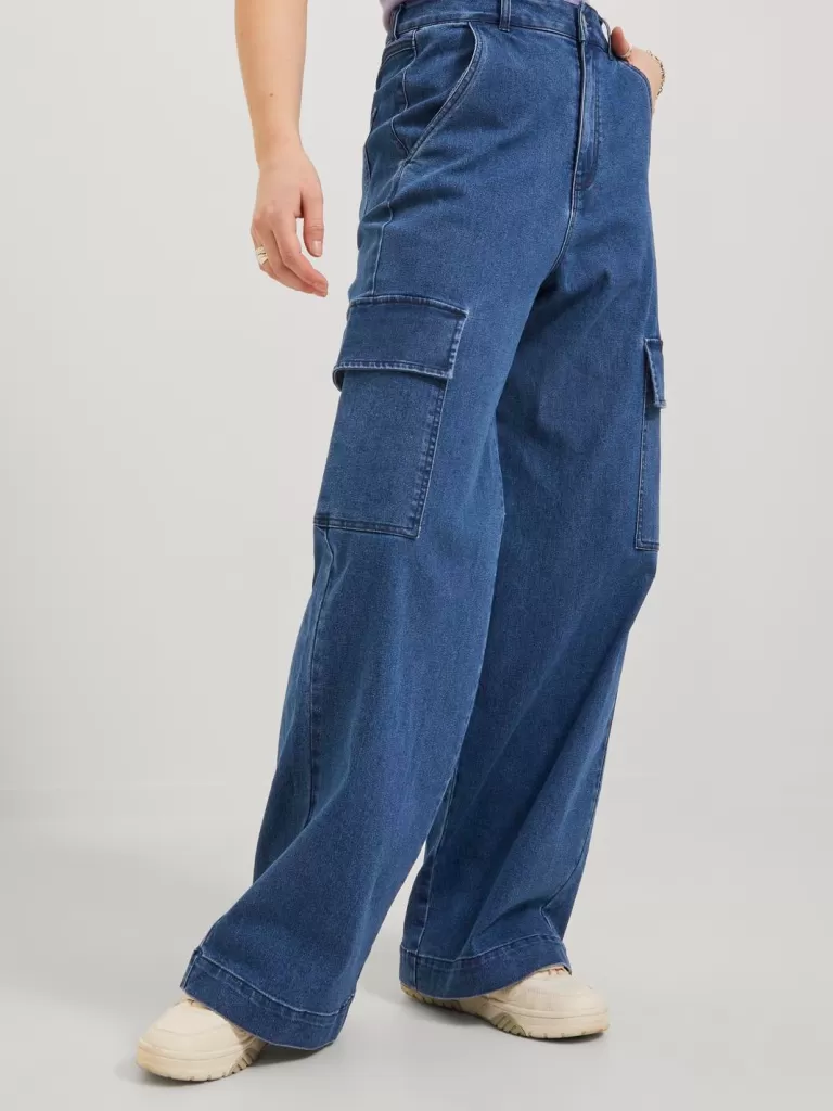 JACK & JONES Jeansy | Denim^JXTOKYO ASHA WIDE HW JEANS YK DNM Niebieski