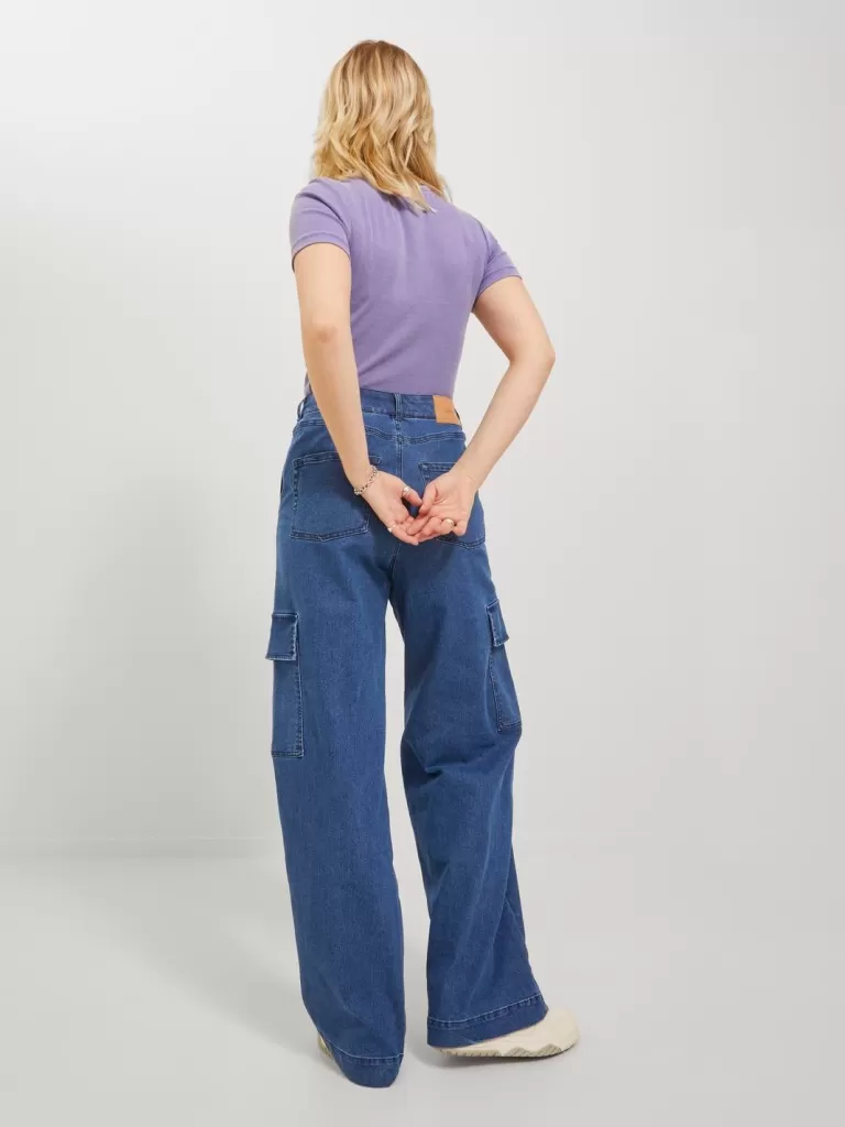 JACK & JONES Jeansy | Denim^JXTOKYO ASHA WIDE HW JEANS YK DNM Niebieski