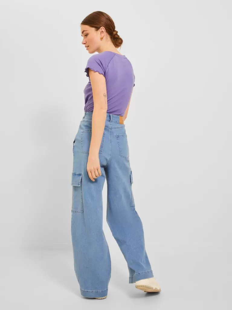 JACK & JONES Jeansy | Denim^JXTOKYO ASHA WIDE HW JEANS YK DNM Niebieski