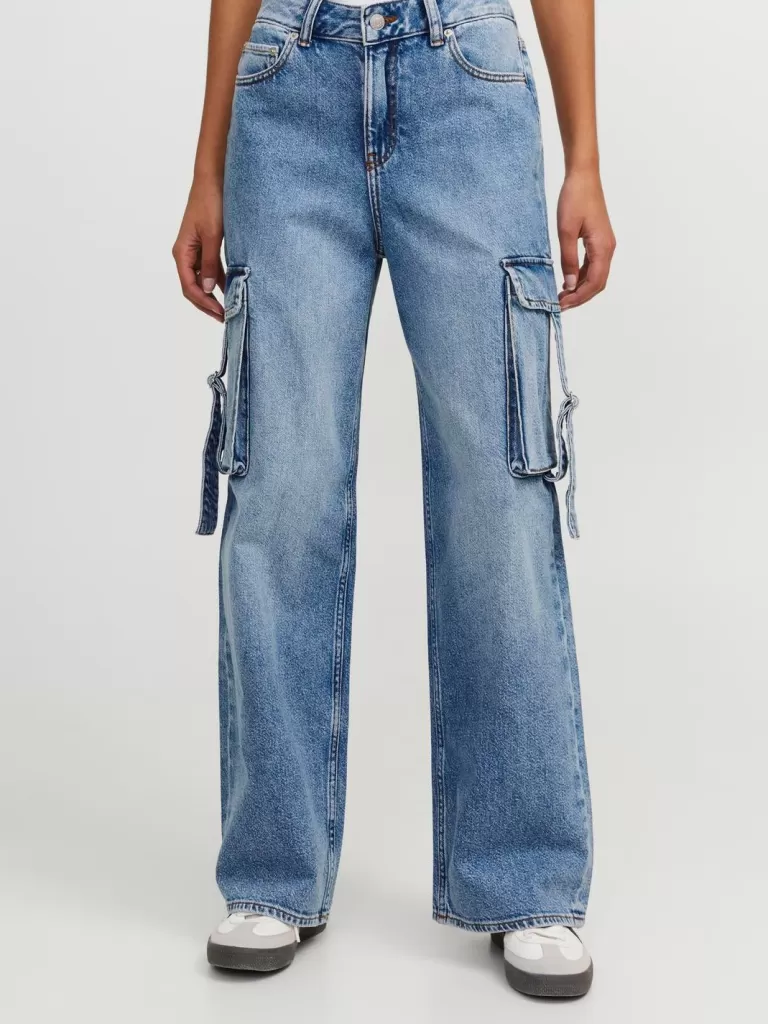 JACK & JONES Jeansy | Denim^JXTOKYO WIDE CARGO MW JEANS DNM Niebieski