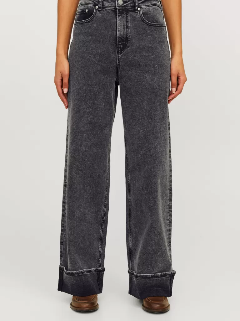 JACK & JONES Jeansy | Denim^JXTOKYO WIDE FOLD HW JEANS DNM LN Szary