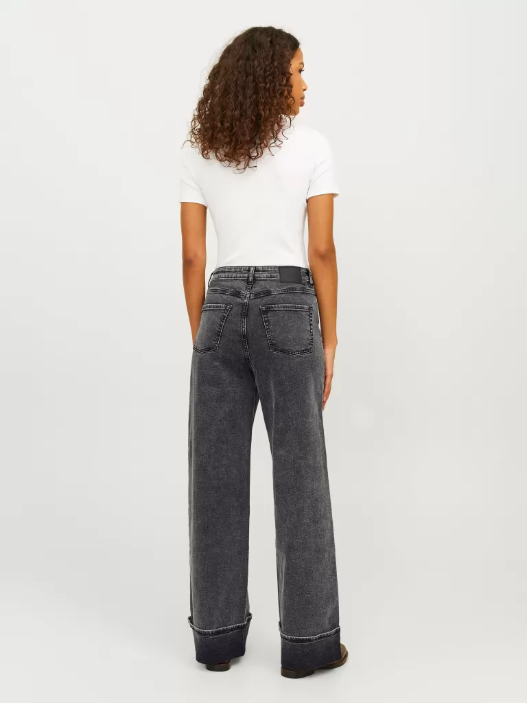 JACK & JONES Jeansy | Denim^JXTOKYO WIDE FOLD HW JEANS DNM LN Szary