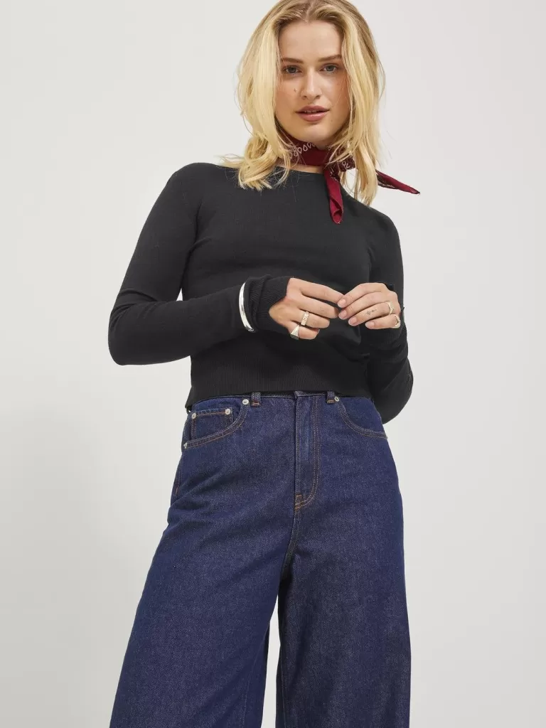 JACK & JONES Swetry^JXVALENTINA Sweter wkładany przez głowę Czarny