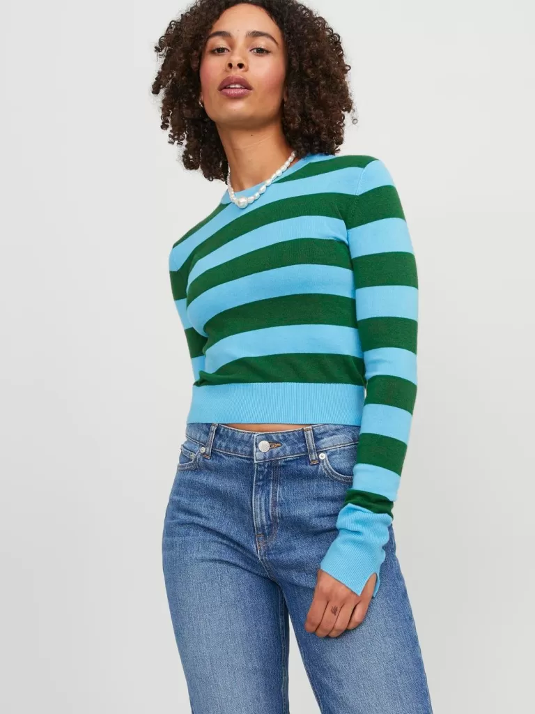JACK & JONES Swetry^JXVALENTINA Sweter wkładany przez głowę Niebieski
