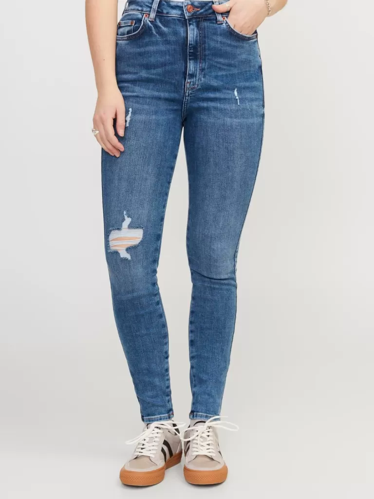 JACK & JONES Jeansy | Denim^JXVIENNA SKINNY HW CSE1008 B DNM NOOS Niebieski