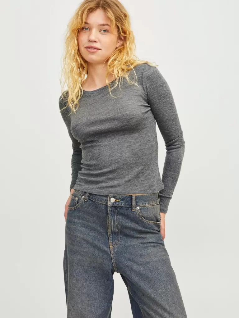 JACK & JONES Topy^JXZOE Góra Szary