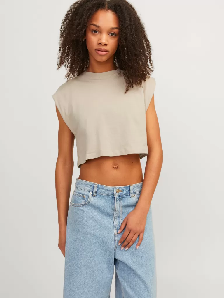 JACK & JONES Topy^JXZOE T-shirt Beżowy