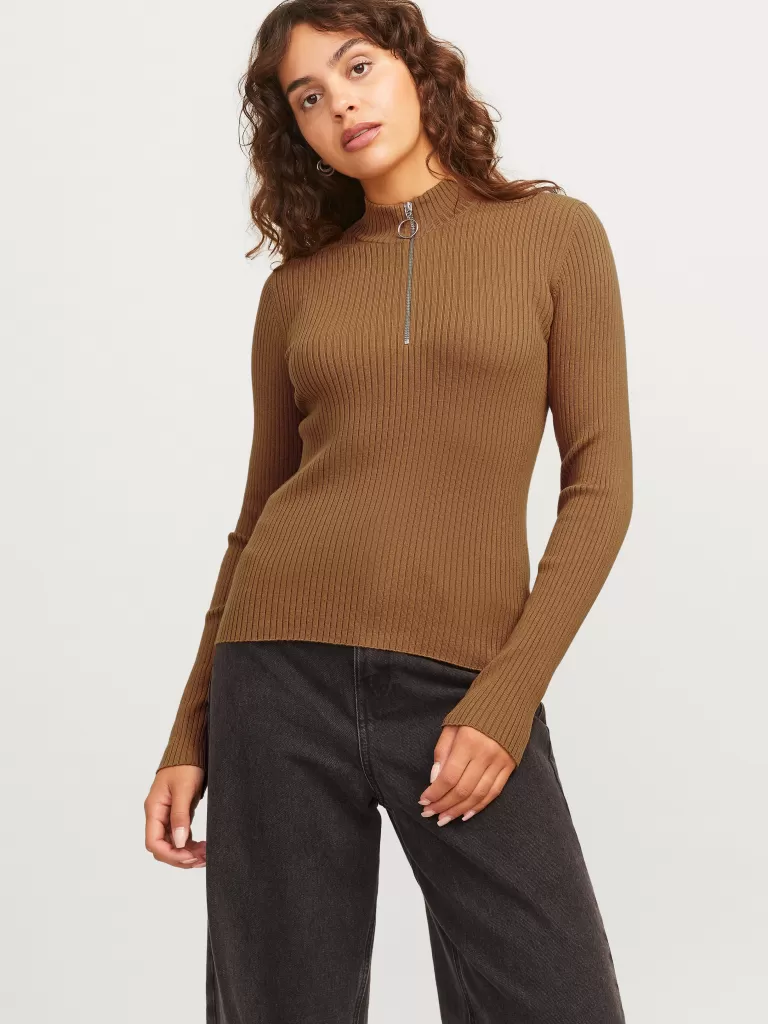 JACK & JONES Swetry^JXZOMA Sweter wkładany przez głowę Brązowy
