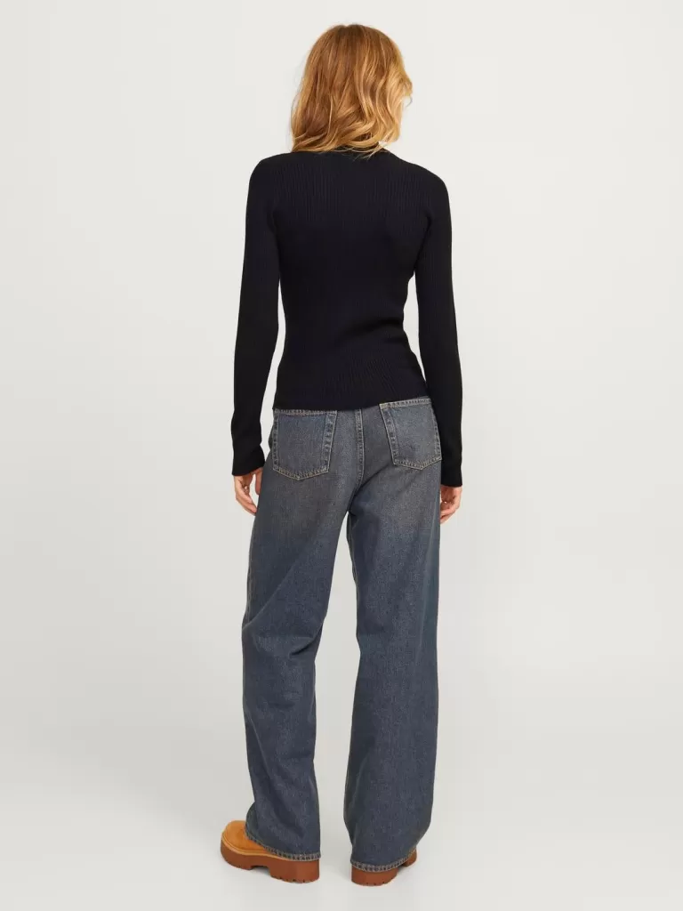 JACK & JONES Swetry^JXZOMA Sweter wkładany przez głowę Czarny