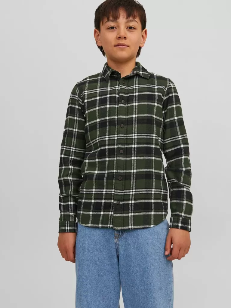JACK & JONES Koszule | Wyprzedaż^Koszula w kratę Junior Zielony