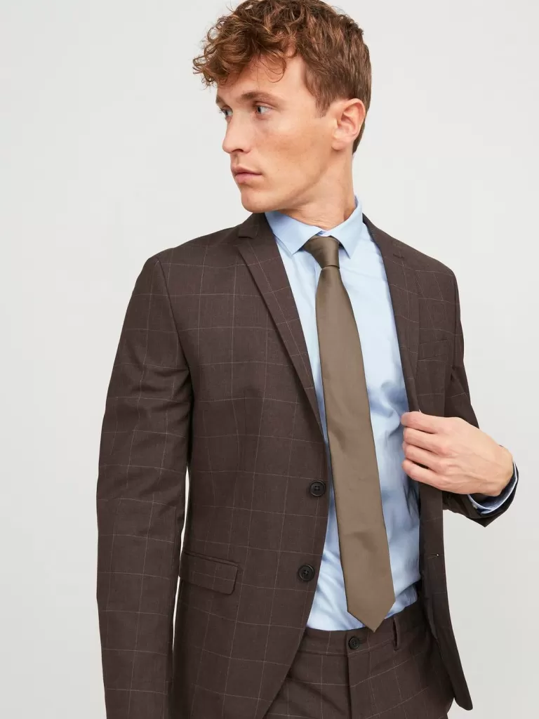 JACK & JONES Krawaty^Krawat Brązowy