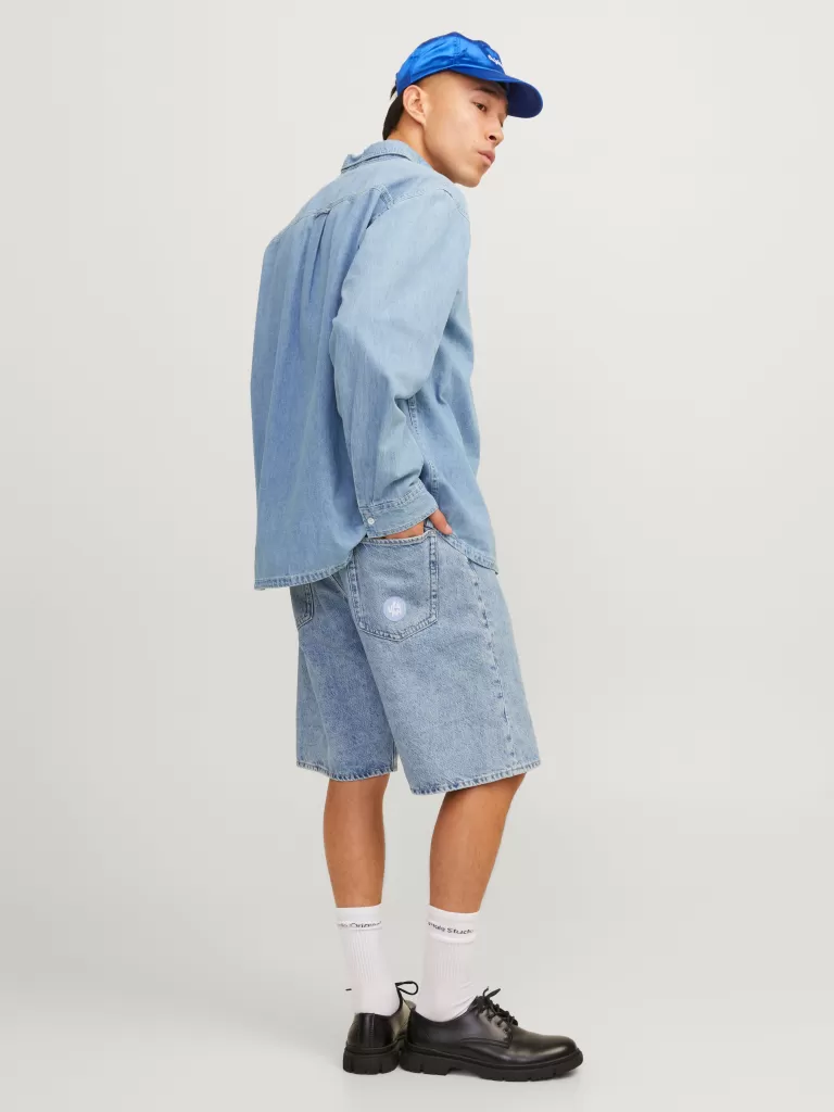 JACK & JONES Krótkie Spodenki^Krój baggy Szorty o kroju baggy Niebieski
