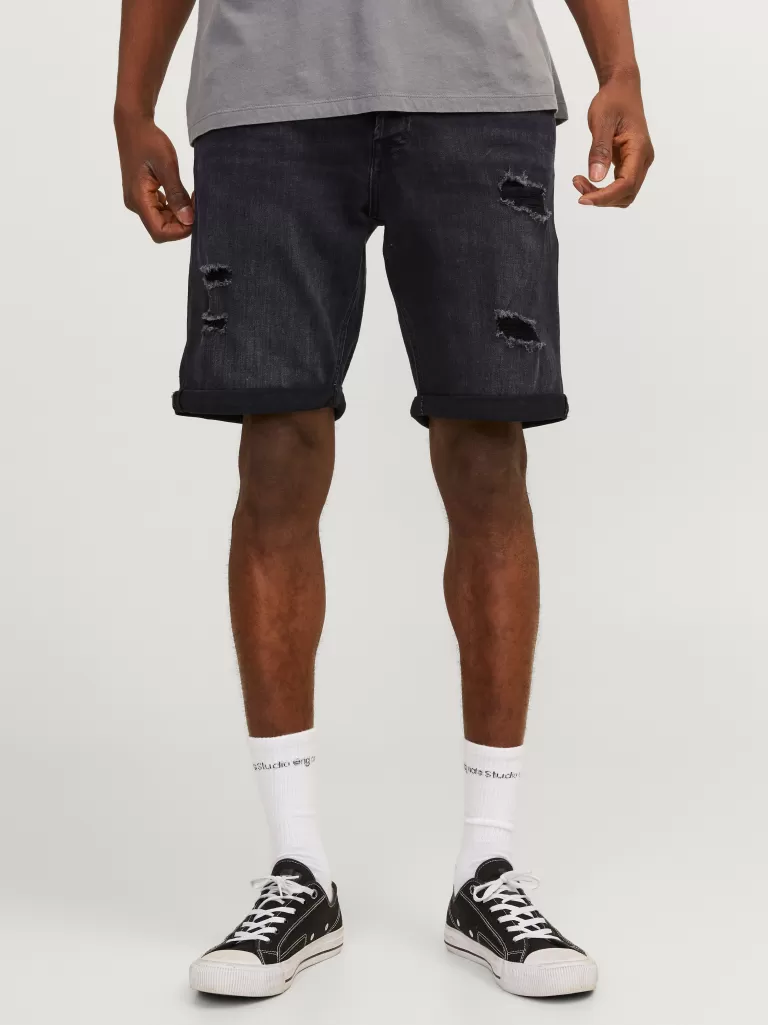 JACK & JONES Krótkie Spodenki | Szorty Jeansowe^Krój regularny Jeansowe szorty Czarny