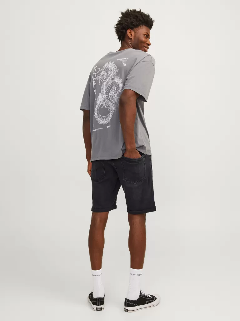 JACK & JONES Krótkie Spodenki | Szorty Jeansowe^Krój regularny Jeansowe szorty Czarny
