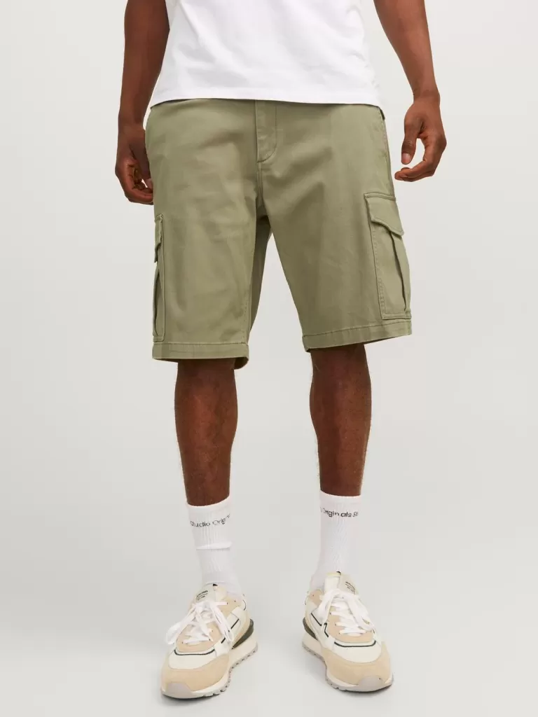 JACK & JONES Krótkie Spodenki^Krój regularny Krótkie bojówki Zielony